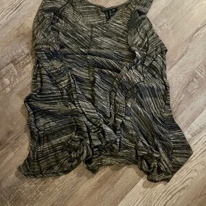 Cynthia Rowley Black and Gray Striped Blouse